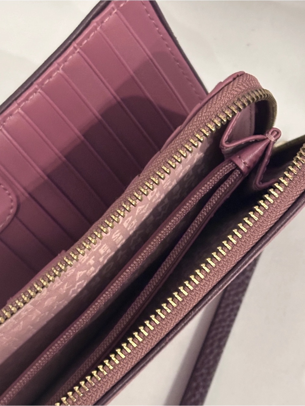 Kate Spade New York dusty rose Pebbled Leather Zip-Around Wallet Wristlet - Picture 5 of 7